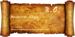 Mederus Olga névjegykártya
